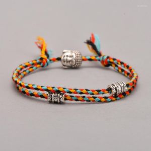 Charm Bilezikler Etnik Tibet Buda Head Dokuma Muska Kadınlar İçin Çok Molor Bangles Erkekler El Yapımı Halat Bilezik Hediye Şartı Lars22