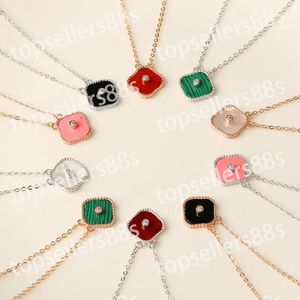 Classic Fashion Pendant Necklaces for women Elegant cz Four Leaf Clover locket diamond Necklace Highly Quality Choker chains Designer Jewelry with box