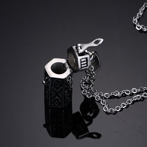 Pendant Necklaces Retro Hexagon Wish Box Prayer Necklace Secret Stash Urn Jewelry Ash Holder Can Open 20 Or 24 Inchs ChainPendant