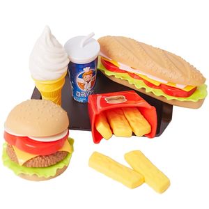 Kinder Pretend Simulation Lebensmittel Spielzeug Baby Spielhaus Hamburger Hund Französisch Frites Küche Set Spielzeug Fast Food Lernspielzeug 220725