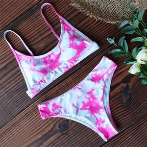 Sexig thong Micro Bikini Kvinnor Baddräkter Gradient Badkläder Kvinnlig bikini Set Brasilianska Biquini Push Up Bathing Suit 210305