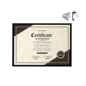 Certificate frame diploma frame 8.5x11" aluminum award frame half round profile for wall no easel 201211