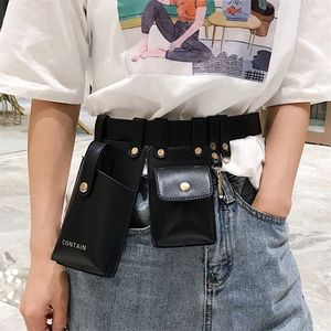 Женский бренд Fanny Pack мода кожаный ремень сумка почек высокая емкость талия S водонепроницаемый многокомнатный пакет банана 220324