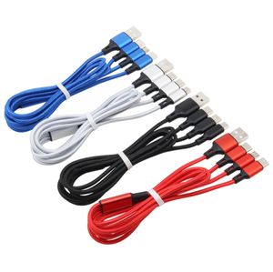 1.2m 3 in 1 Micro USB Type C Charger Cables Multiple Usb Charging Cord USBC Mobile Phone Wire For Xiaomi Huawei Samsung S10