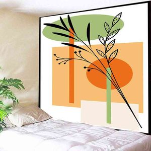 Morandi Polyester Tapestry Leaves Mandala Hanging Cloth Creative Art Wall Rug Bohemian Bedroom Decor For Family Rugs J220804