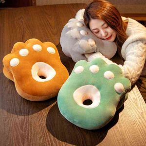 2021 New Bear Cat Leg Duvet Pillow Animals Filled Pillow Plush Pillow Cute Cuddly Sofa Home Decor ldren Girls gift Toys J220729