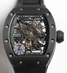 Factory ZF Richamill Watch Szwajcarskie luksusowe męskie zegarek mechaniczna marka na rękę sportowy RMS035 Mast Mashion Automatic Hollow Ruch Cera