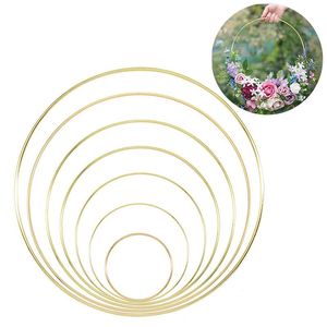 Party Decoration 10/15/20/25/30/35/40cm Metal Circle Frame Diy Home Wall Hanging Ornaments Festival Wedding Decorations Wreath Accessories