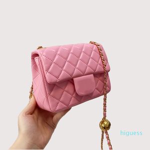 Designer- Ladies Classic Mini Flap Crush Ball Bags Square Candy Colors Matelasse Chains Adjustable Shoulder Strap Gold Metal Hardware