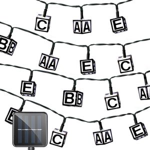 Bahçe Güneş Led Light 30led Dış Mekan Taşınabilir Su Geçirmez Güneş Enerjisi İngilizce Mektubu Dekoratif Cadılar Bayramı Tatil Dizesi Işıkları