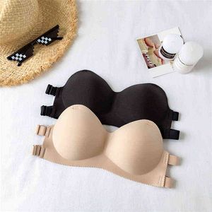 Dasswei Seksi Kadın Görünmez Sütyen Sakinsiz Bralette İç çamaşırı Straplez Push Toplama Sütyen Telsiz Brasserie Düğün İç çamaşırı L220727