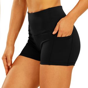 Wholesale Summer Womens Pants Solid Color Yoga Shorts Lady Sports Running High Waist Tight Pants Comfortable and Breathable Wear (USA warehouse)