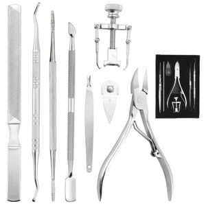 Conjuntos de tratamento da unha encravada atualizados 8pcs Podiatrist Professional Podiatrist uns Clippers para unhas laterais de grossa encravadas