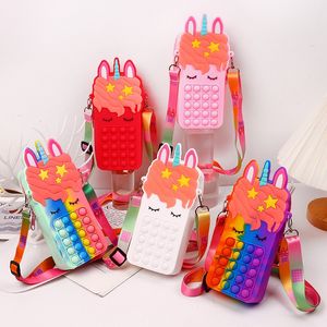 Fidget Toys кошельки на плечах сумки поп -силиконовые сумки вечеринка подарки на игрушку для девочек