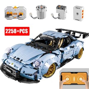 1 10 Technical Super Racing Car Building Building Block MOC App RC Speed ​​Speed ​​Expert Sport Vehicle Bricks Toys for Boys Gifts 220715