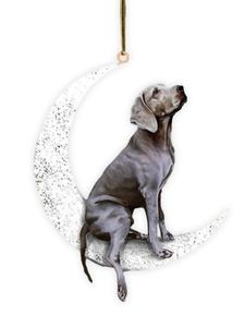 Christmas Decorations Tree Hangings Wooden Ornaments For Handmade Pet Dog Sit On The Moon Pendant Decoration Gift ForChristmas