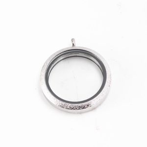 Pendant Necklaces 10Pcs/lot 20mm 25mm 30mm Silver Scrubbed Floating Locket Stainless Steel Memory Living PendantPendant