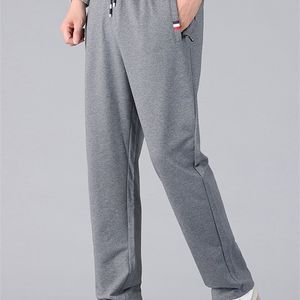 Wiosna Letnie kieszenie na suwak proste bawełniane spodnie dresowe mężczyźni sportswear dorywczo długie spodnie męskie męskie luźne spodnie joggers 220325