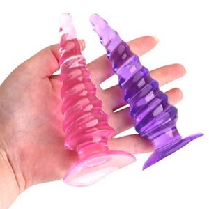 Dildo Rotating Thread Dildo with Soft Jelly Suction Cup Sex Toys for Woman Men Realistic Penis Butt Plug Erotic Women's Anal Massager 0804