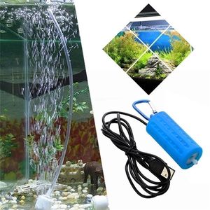 Bomba de ar rium mini USB oxigênio Verifique a mangueira mudo com suprimentos de economia de energia de pedra acessórios de peixe y200917