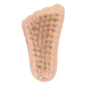 Foot Shape Nail Brush Cleaning Wooden Natural Bristle Brushes Manicure Pedicure for Women Baby Kids