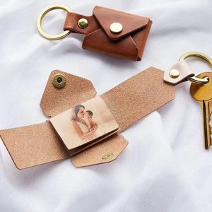 Wholesale Sublimation Heat Transfer Photo Keychain other arts and crafts Gifts for Women Leather Aluminum Alloy Car Key Pendant DIY Gift