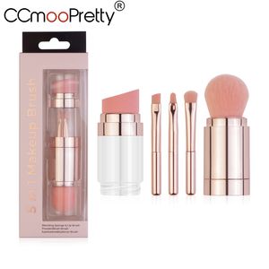 5 In 1 Makeup Brushes Set Multifunctional Portable Telescopic Make Up Brush Eyebrow Eye Shadow Powder Blush Lip Brush For Travel