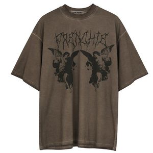 Män vintage kärna y2k yK2 fairy t-shirts goth cyber hombre gröda topp fairycore accessoarer kläder baby tee brown grunge mujer 220606