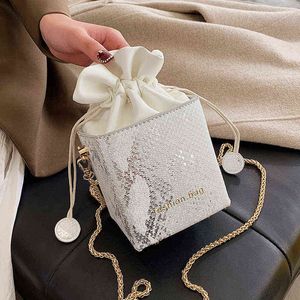 Evening Bag Mini Box Pu Crossbody for Women 2022 Zimowa łańcuch sznurka markowe markowe torebki i torebki 0623