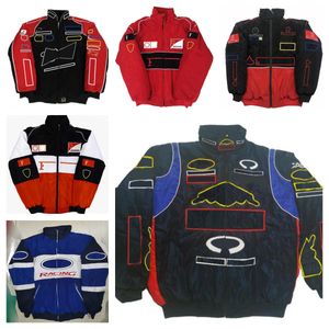 Neue F1-Rennjacke im Spot-Sale mit vollständiger Logo-Stickerei und wattierter Baumwolljacke des Teams