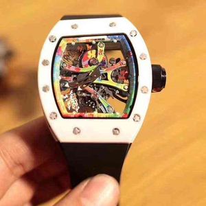 Uxury Watch Data Luksusowa ręka Richa Milles Business Rekret RM68-01 W pełni automatyczny mechaniczny R Watch Ceramic Case Tape Men's Es