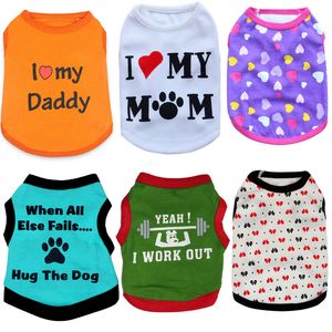 Dog Shirts Sublimation Printed Dogs Clothes Soft Cotton Dog Apparel Cute Interesting Words Pet Vests Breathable Puppy Sweatshirt for Chihuahua Wholesale A281