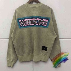 Vintage Welldone Sweatshirts Herren Damen Beste Qualität We11done Nice Washed Crewneck Rundhals Hoodie T220802