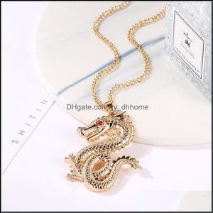 Pendant Necklaces Pretty Dragon Necklace For Men Punk Jewelry Fashion Gift Women Collares Long Chains Chic Bracel Yydhhome D Yydhhome Dhqtc