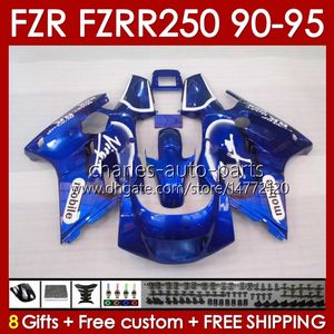 Kit corpo per YAMAHA FZRR FZR 250R 250RR FZR 250 FZR250R FZR-250 143No.13 fabbrica blu FZR-250R FZR250 R RR 90 91 92 93 94 95 FZR250RR 1990 1991 1992 1993 1994 1 995 carenatura