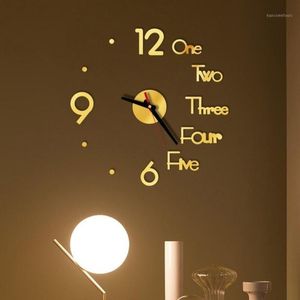 Wall Clocks 3D Digital Clock Mirror Sticker Modern Home Office Living Room Decor Aesthetic DIY For Bedroom Pendulum