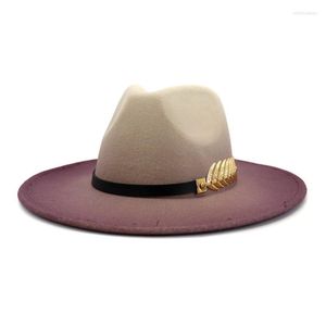 Chapéus largos da borda 2022 Medalha de bronze Lã de lã masculina Trilby Felt Fedora Hat Hat Gentleman Winter Winter Autumn Jazz Elob22