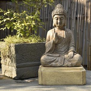 Ozdoby ogrodowe Yard Home Decor Dekoracyjne Figury Sakyamuni Buddha Statua Ozdoby Courtyard Retro Balkon Krajobrazowy Prezent