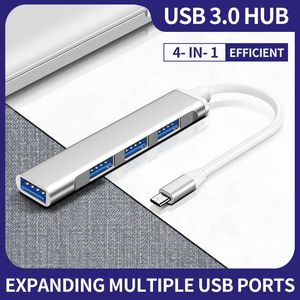 Hubs 10pcs 4port USB 3.0 Hub de alta velocidade Tipo C divisor 5 Gbps para PC Acessórios para computadores Multiport 4 2.0 PortSusb