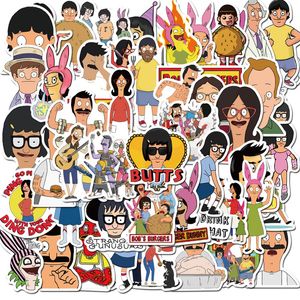 50Pcs Lot Cartoon Bobs Burgers Funny Stickers Tina Laptop Luggage Skateboard Water Bottle Decal Fridge Stickers for Children