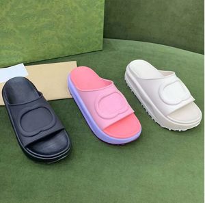 Designer Womens G Sandali Pantofole con tacco Scarpe eleganti Piattaforme di moda di lusso Jelly Rubber Pantofole con zeppa da donna Infradito Slide