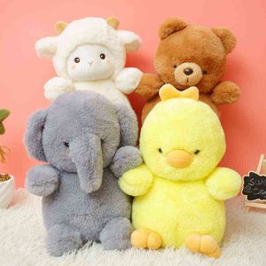 Vacker Animal Cuddle Stuffed Sheep Elephant Chicken Bear Dolls Kawaii Gift for Girls Kids HomeCar Decor Plush Pillow J220704