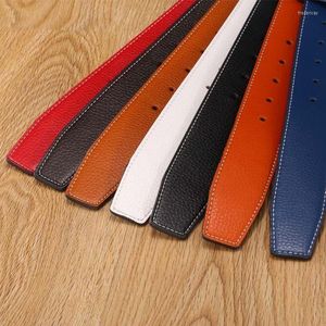 Belts 3.8cm Width No Buckles Cowhide Leather Belt Men Luxury Designer Mens With Holes Fit For H Smooth Buckle Top Quality B1032Belts Fred22