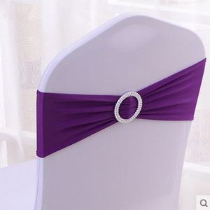 19 Colors Spandex Lycra Chair Sashes Elastic Chair Bands Covers With Buckle For Event Party Wedding Decoration