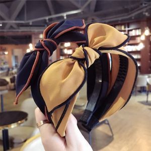 Fashion product the new hair accessories upscale simple handmade cloth rabbit ears bow widebrimmed hairband headband for women