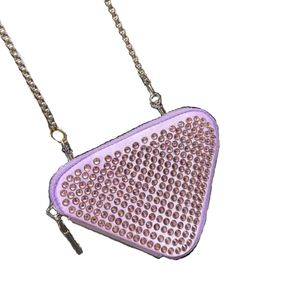 Mini Shoulder Bag wallets small messenger chain bag nylon Hobos inlaid colorful imitation crystal purse Women Crossbody