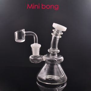 Mini Clakah Водопроводные Трубы Нефтяные Установка DAB Bong с 14 мм Соединенным душем Perc Heady Pink Маленькие Стекло Бонги Табачная труба