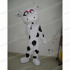 Halloween White Cows Mascot Costume Top Quality Animal theme character Carnival Adult Size Fursuit Christmas Birthday Party Dress