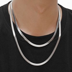 Hip Hop Men Kvinnor HerringBone Chain Gold Necklace Punk Chunky Fishbone Chains Boys Rapper Nightclub DJ Jewelry High Quality 61cm/76cm 10mm