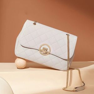 Wholesale values chain resale online - 2022 gentle and high value white women s one shoulder messenger bag rhombus chain summer versatile and practical